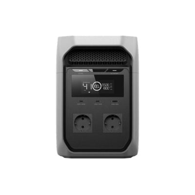 Batería portátil Ecoflow Delta 3 Classic para energía, vista frontal con pantalla y puertos de carga.
