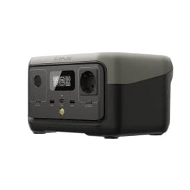 Generador eléctrico portátil EcoFlow River 2 para energía de respaldo en el hogar, marca EcoFlow, en un entorno doméstico.