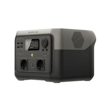 Generador eléctrico Ecoflow River Max 2 para respaldo de energía en hogares, portátil y compacto para emergencias.